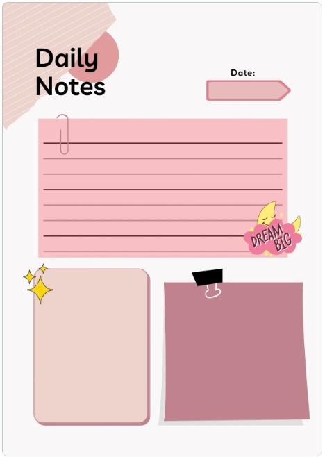 Apple Notes Templates: Daily Notes Template by Canva