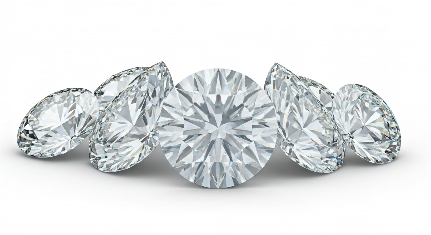 Various diamond cuts displayed