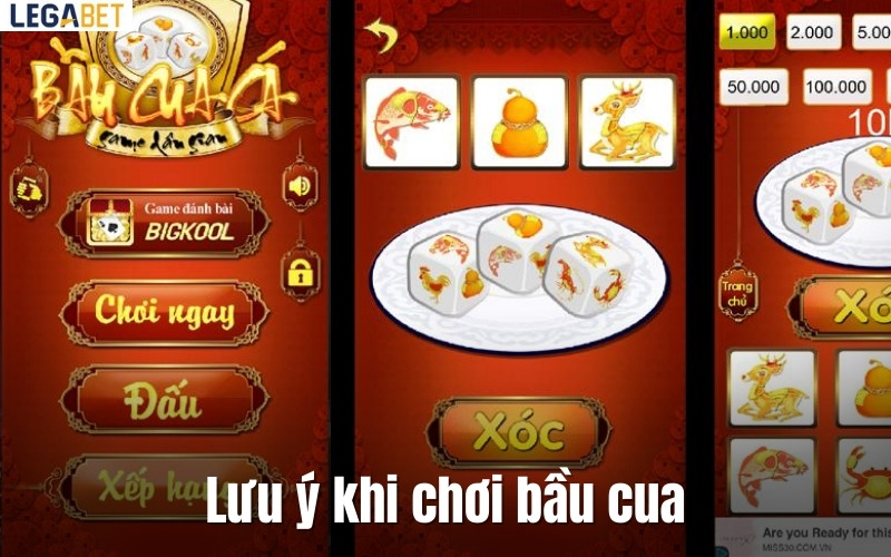 Một số lưu ý khi trải nghiệm game bầu cua