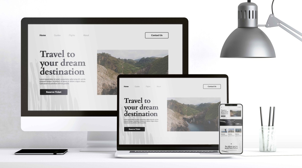 Image of a landing page optimized for multiple devices