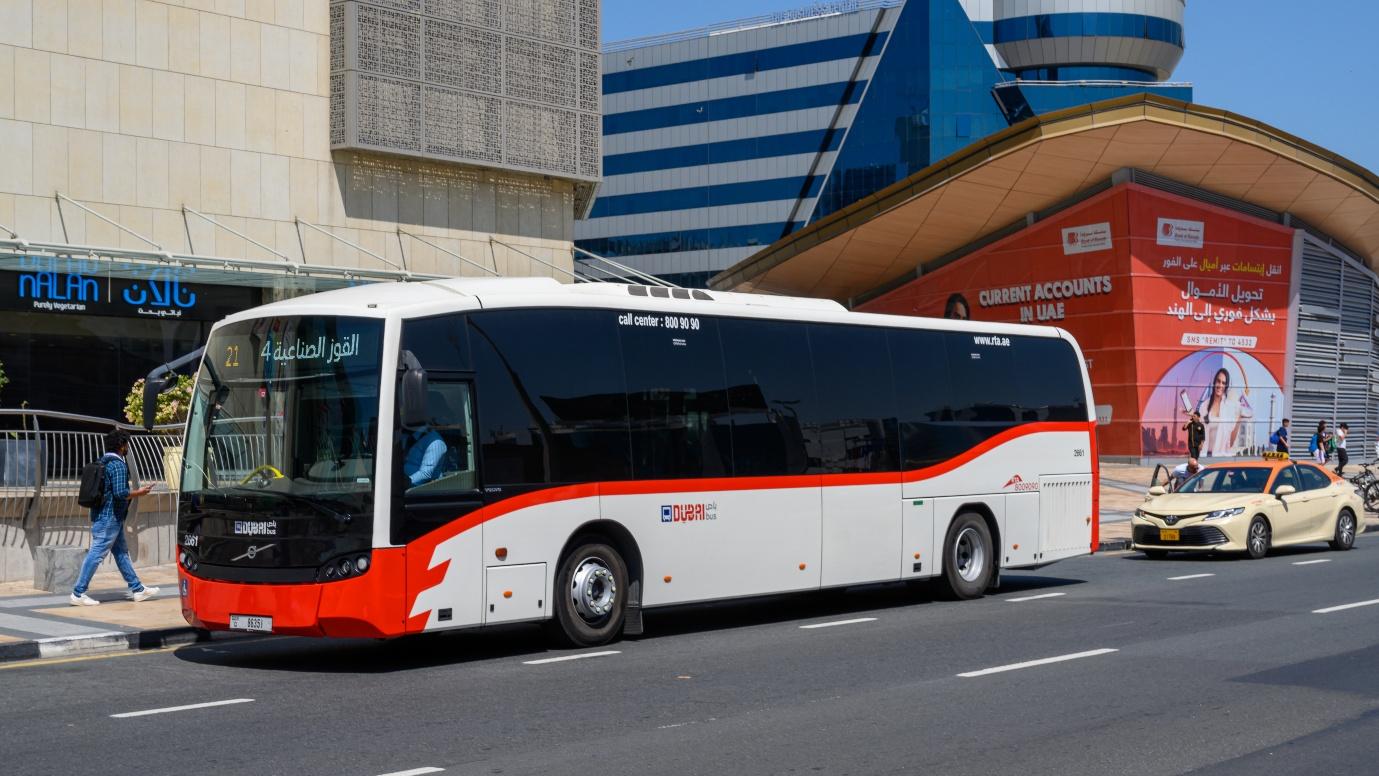 A bus transportation on the dubai city 

