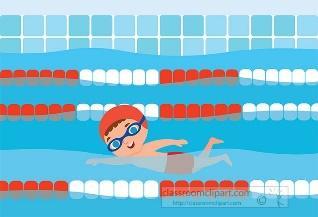 Swimming Clipart - boy-swimming-laps-in-pool-clipart - Classroom Clipart