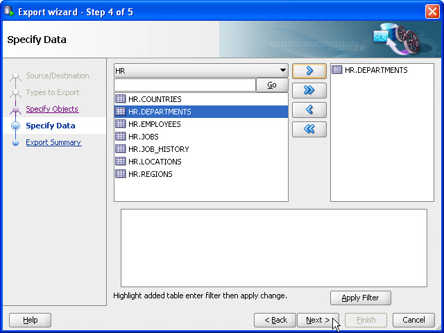 Export Wizard Step 4