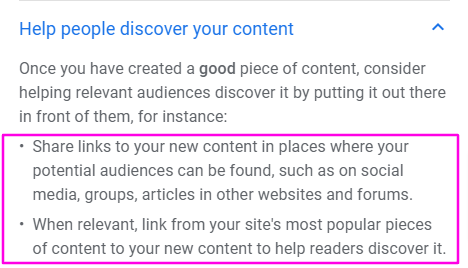 Google snippet on internal linking. 