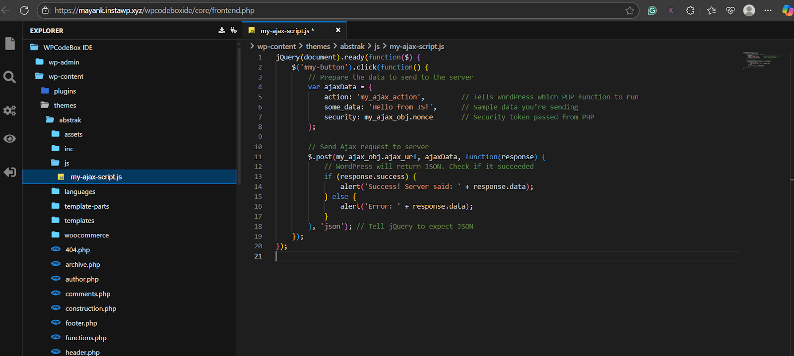 how to use Ajax in WordPress