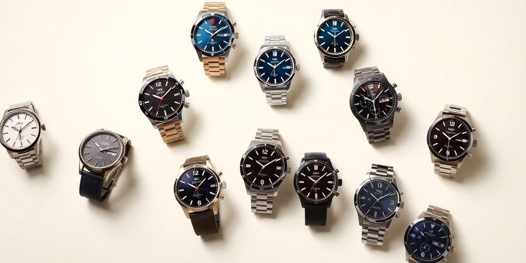 Collection of iconic modern watches in various styles.