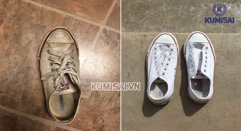 Cách giặt giày Converse trắng sáng