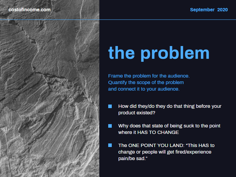 example of the problem sldie main point of presentation