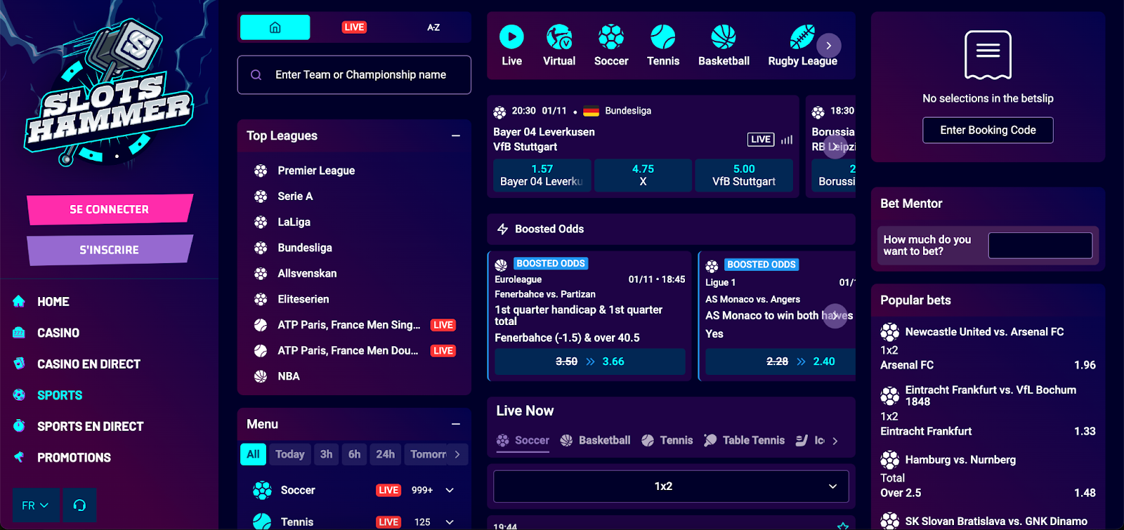 slots hammer paris sportifs