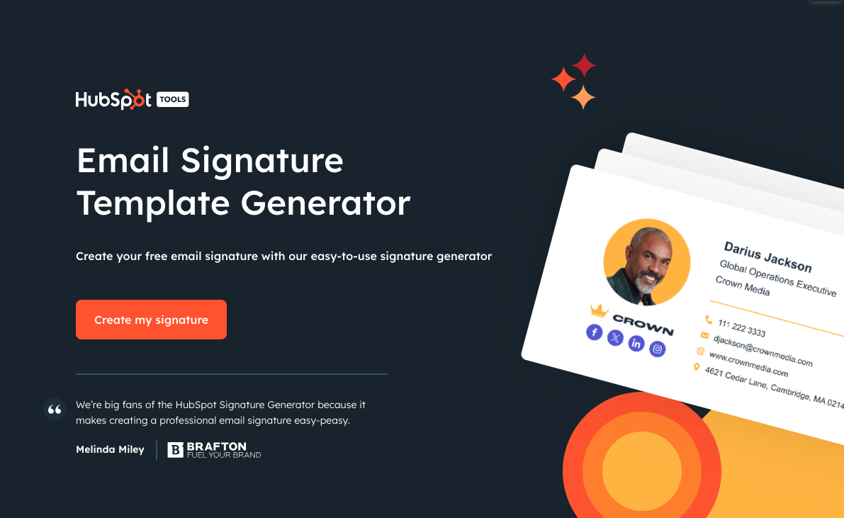 HubSpot email signature generator