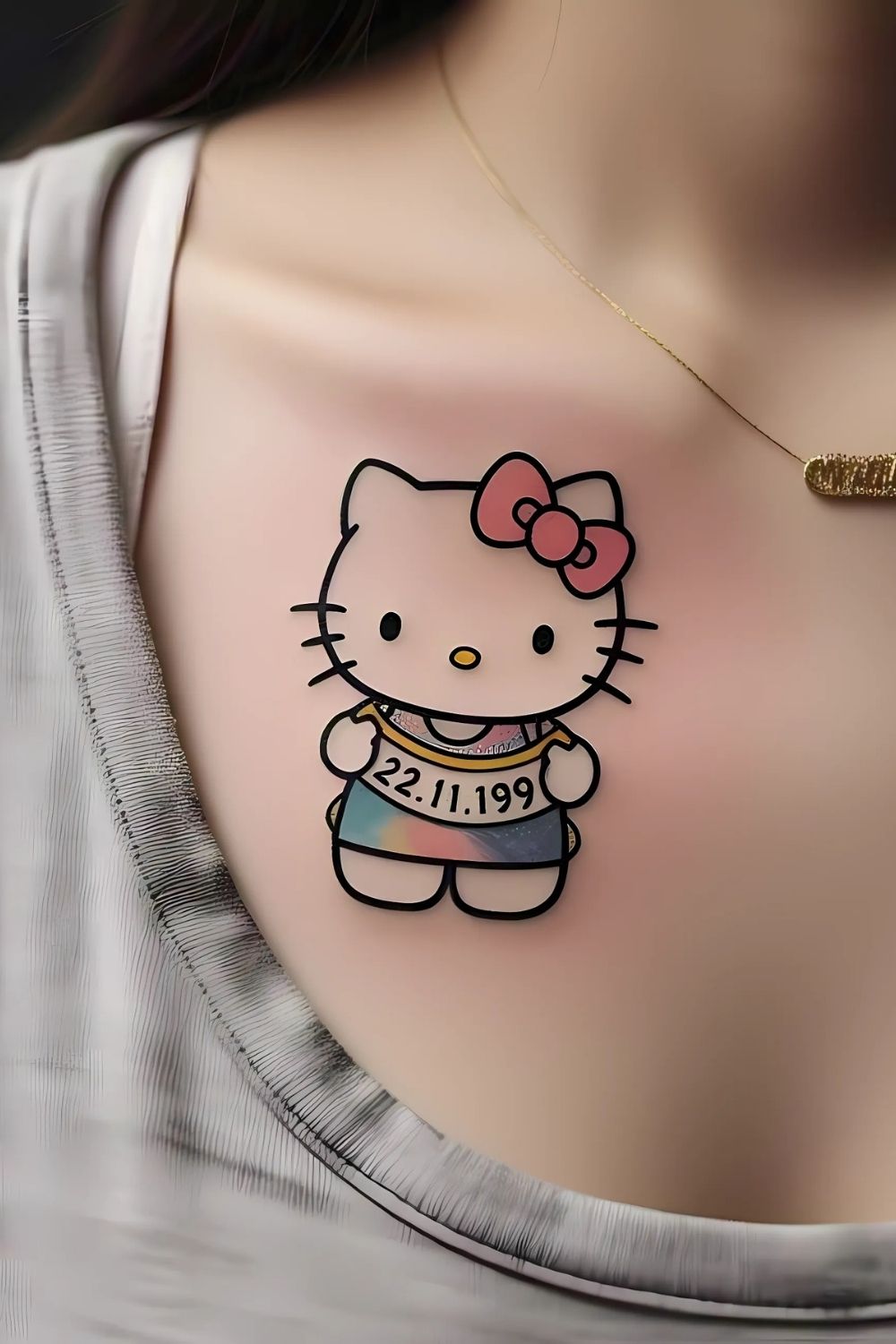 Personalized Hello Kitty with a Banner Tattoo