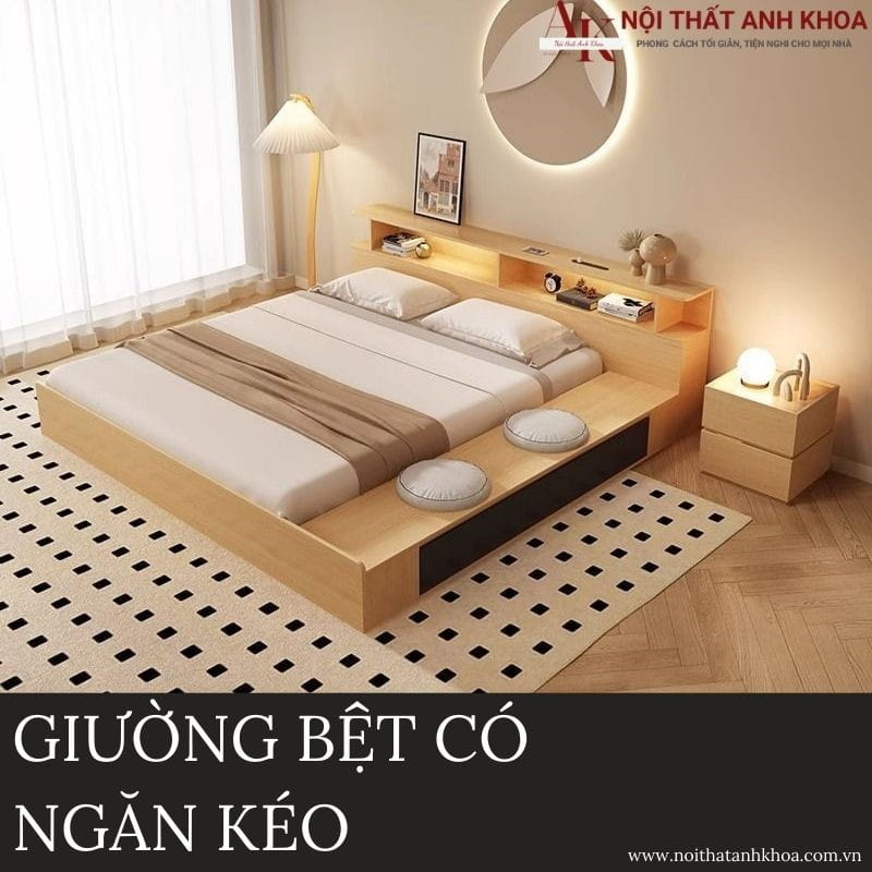 Giường bệt hiện đại có ngăn kéo