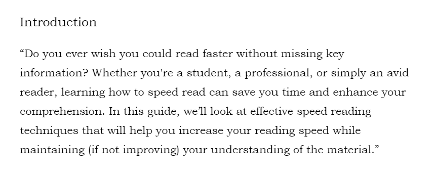 Engaging introduction sample