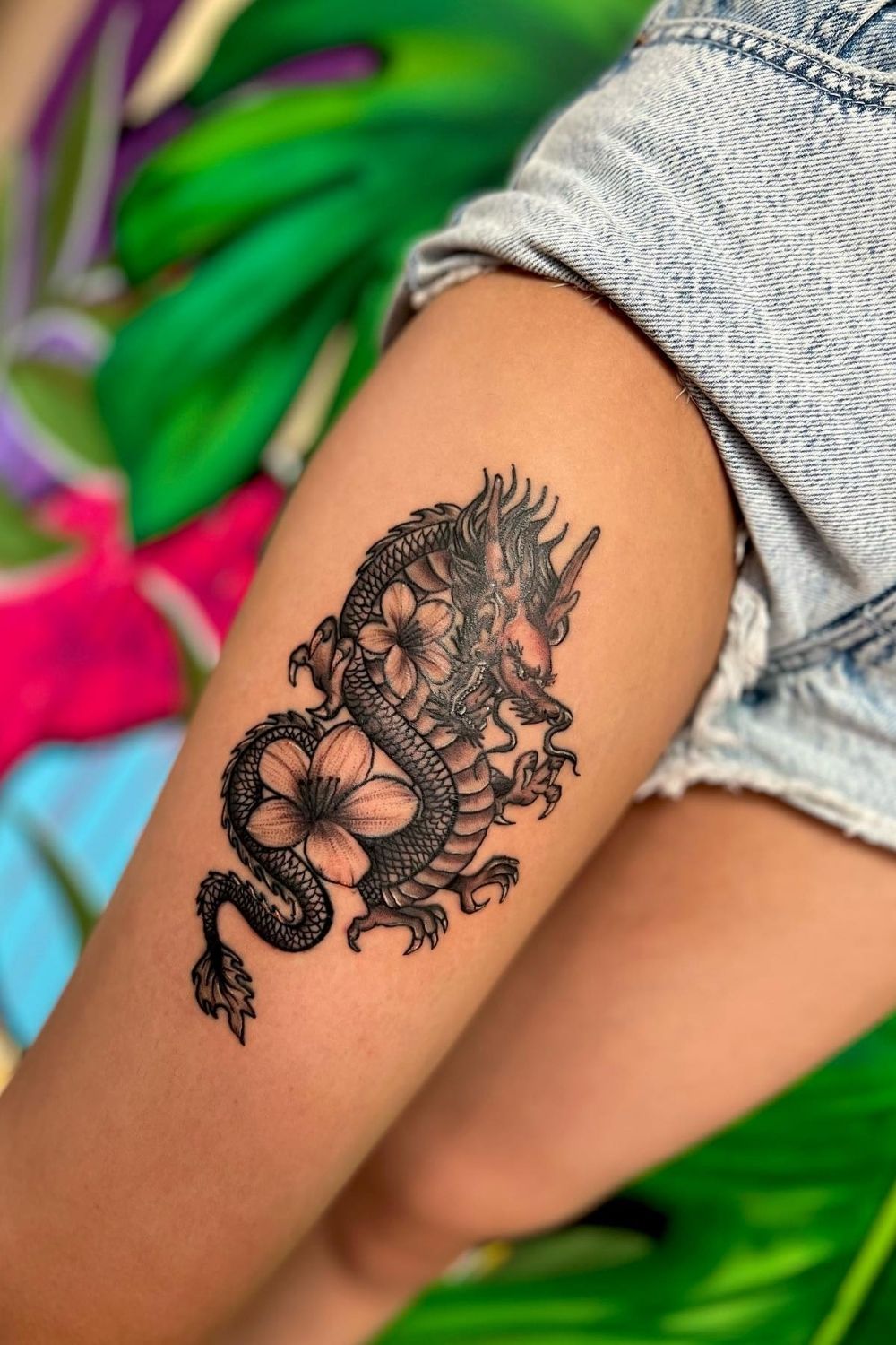 Dragon Thigh Tattoo