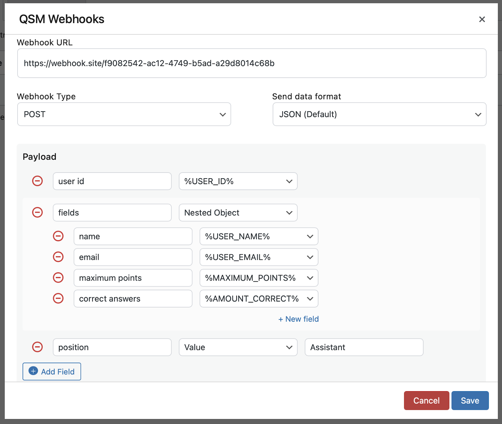 Configure QSM webhook