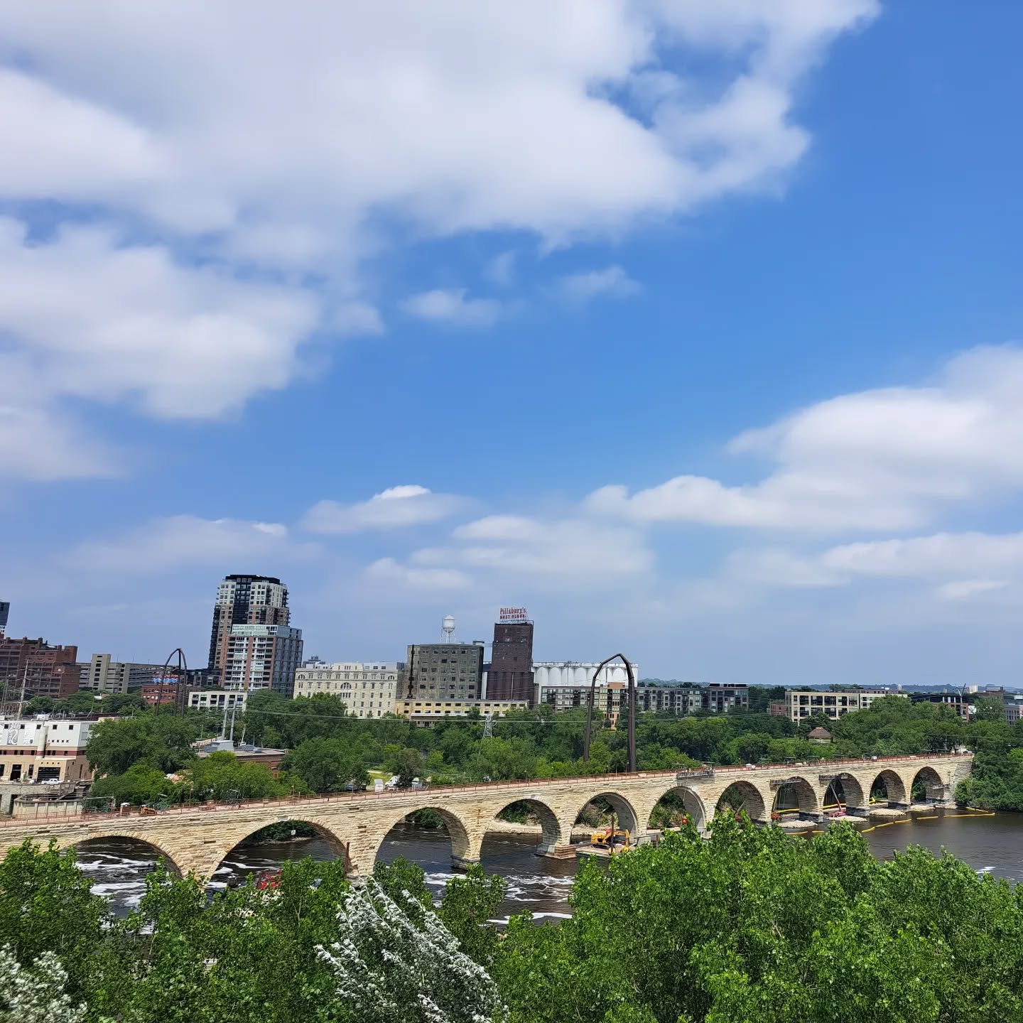 the Stone Arch Bridge