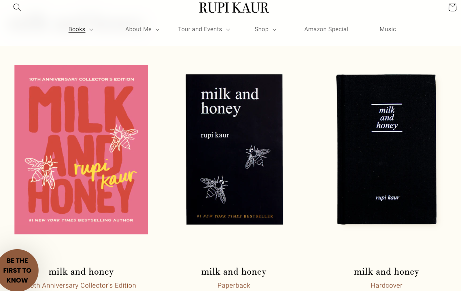 image of Rupi Kaur website