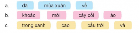 Sắp xếp các từ ngữ trong mỗi dòng dưới đây thành câu và chép lại cho đúng