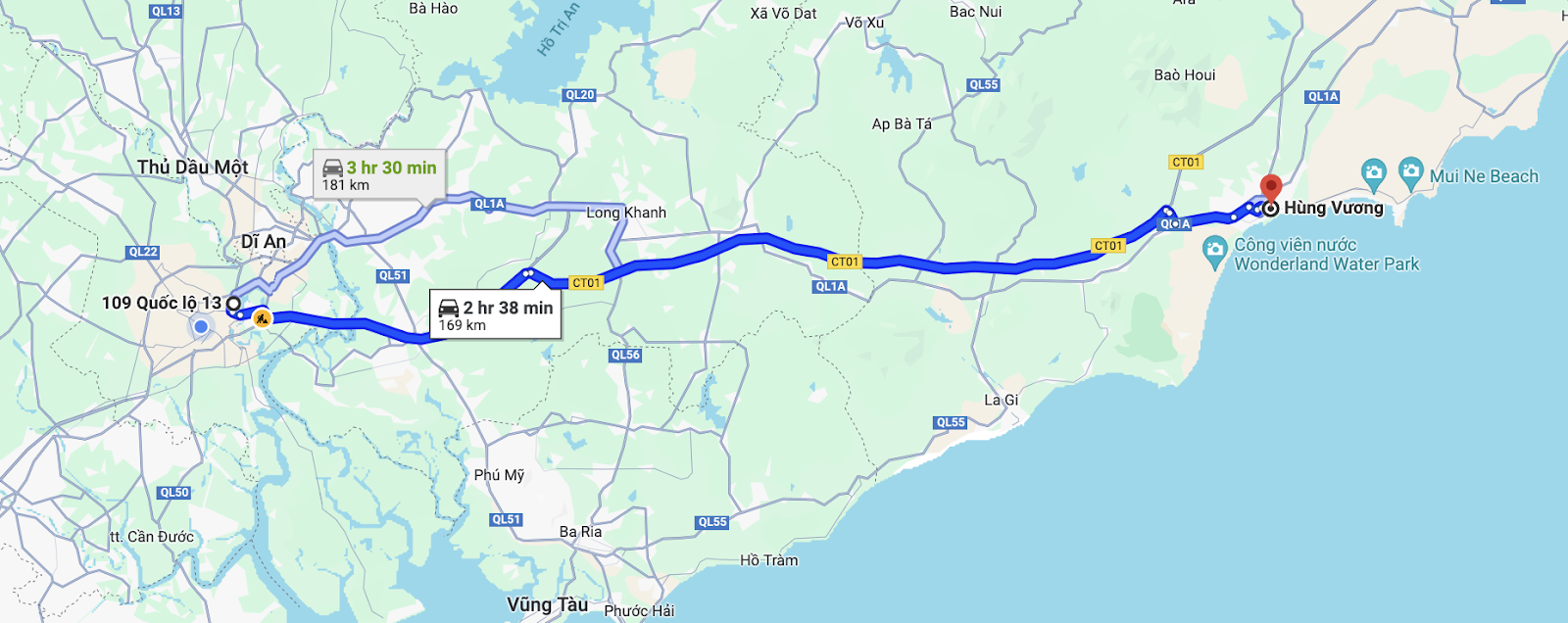 route of minh nghia bus from sai gon to phan thiet