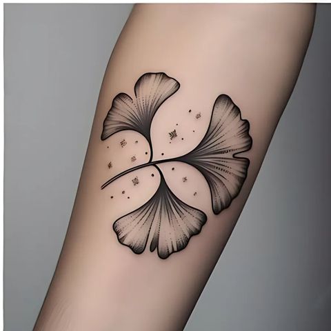 Dotwork Ginkgo tattoo
