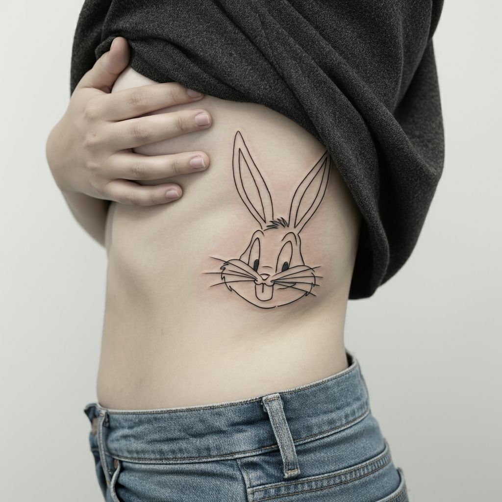 Minimalist Bugs Bunny Tattoo