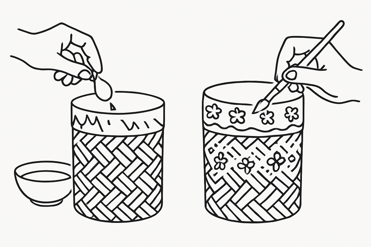 Decorating your bamboo basket