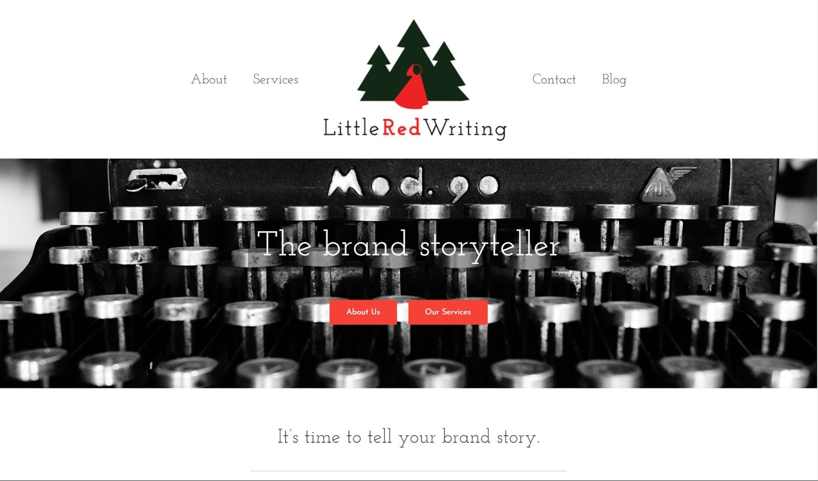 Screenshot of Little Red Writing website