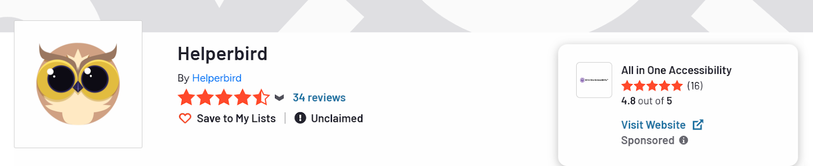 Helperbird Average Rating