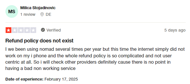 How do Nomad users feel about the refund experience?