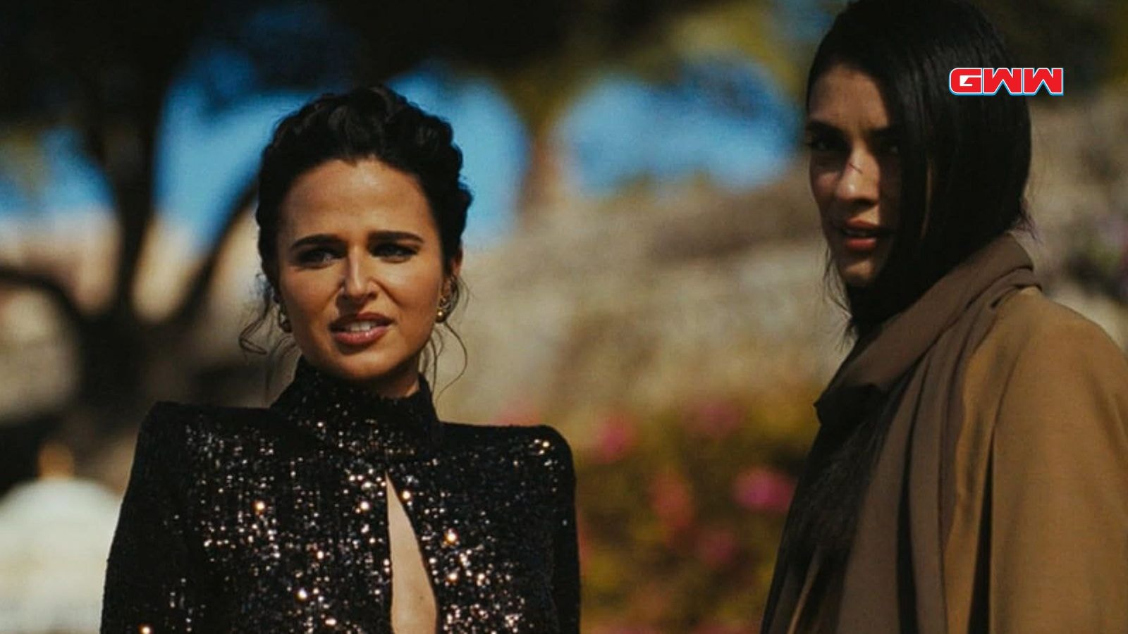 Genesis Rodriguez and Laysla De Oliveira in a stylish scene from Special Ops: Lioness