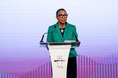 Alicia Herbert, Director of Education, Gender and Equality and Special Envoy for Gender Equality at the United Kingdom Foreign, Commonwealth and Development Office, shared with 2024 Yidan Prize Summit audience on systematically fostering resilience in education to prepare for an uncertain future in her keynote speech.