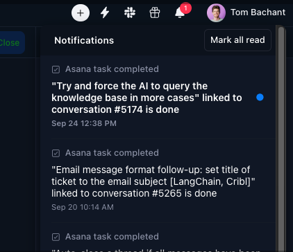 Unthread's web dashboard notification feature