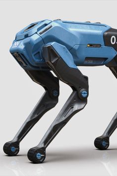 This contains A number of four-legged robot dogs 