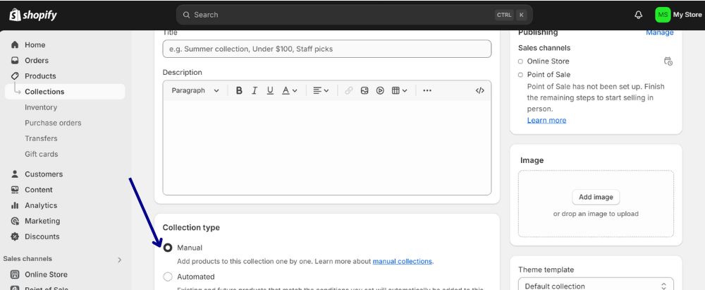 How To Create A Manual Collection on Shopify 4