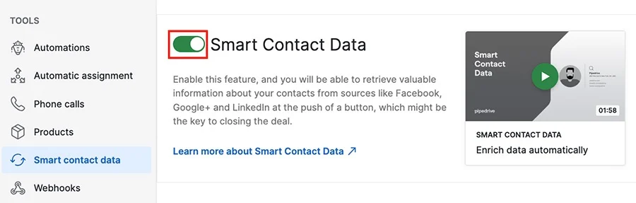 Pipedrive Smart Contact Data