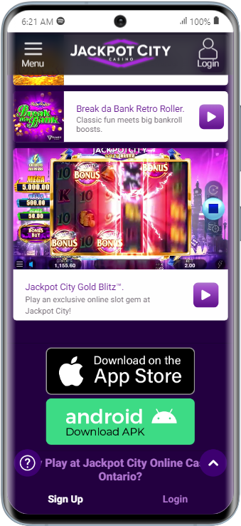 Download Jackpot City Ontario app