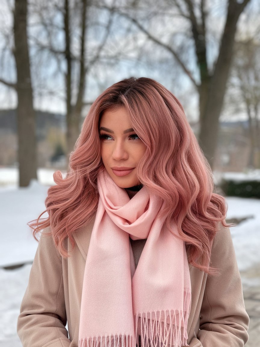 27. Peachy Pink Waves