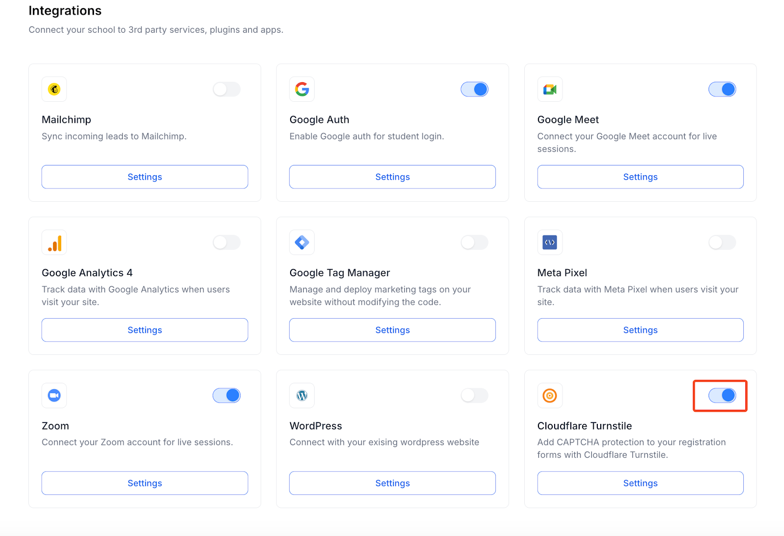 Klasio CloudFlare Turnstile integration 