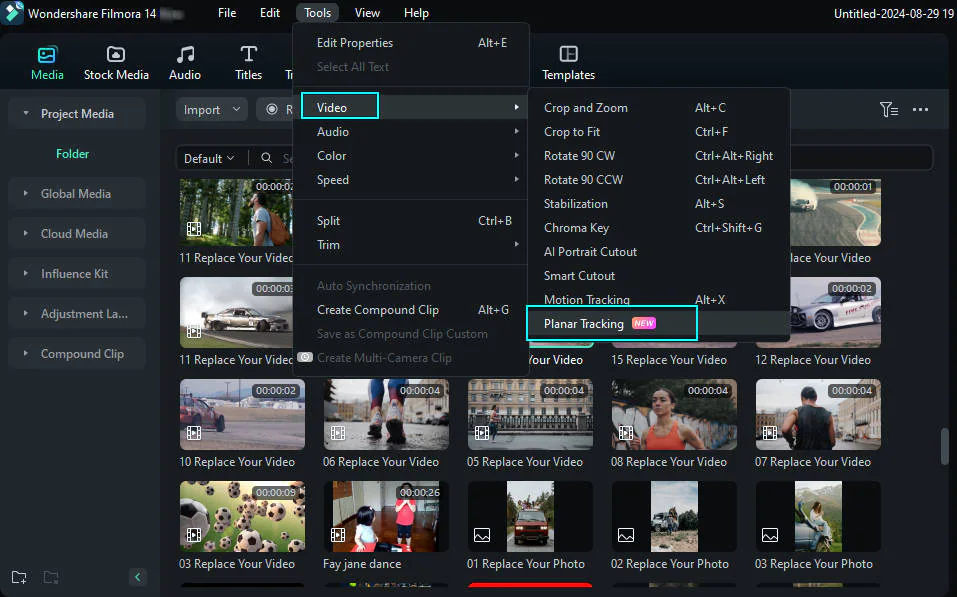  click video, then planar tracking