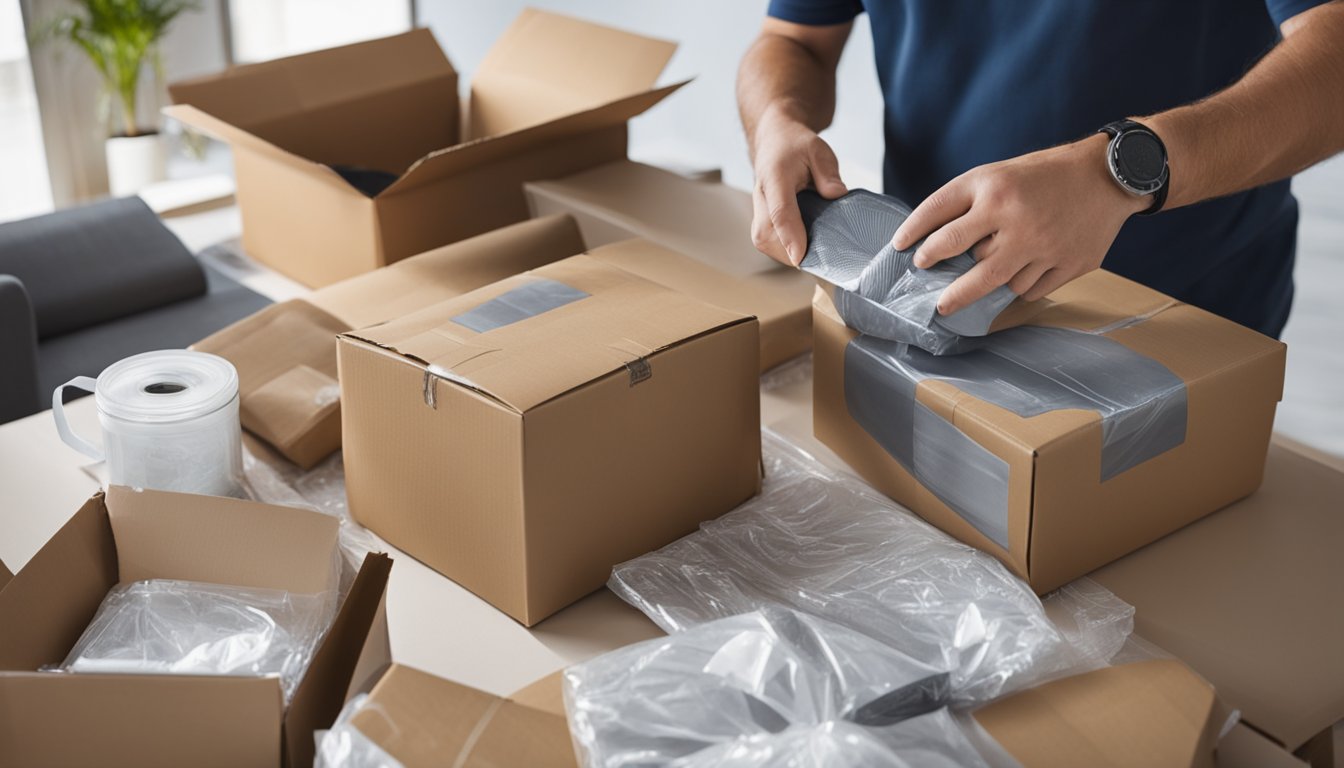 A person packaging and shipping products from home for an Amazon individual seller account