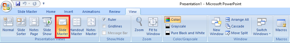 View Slide Master