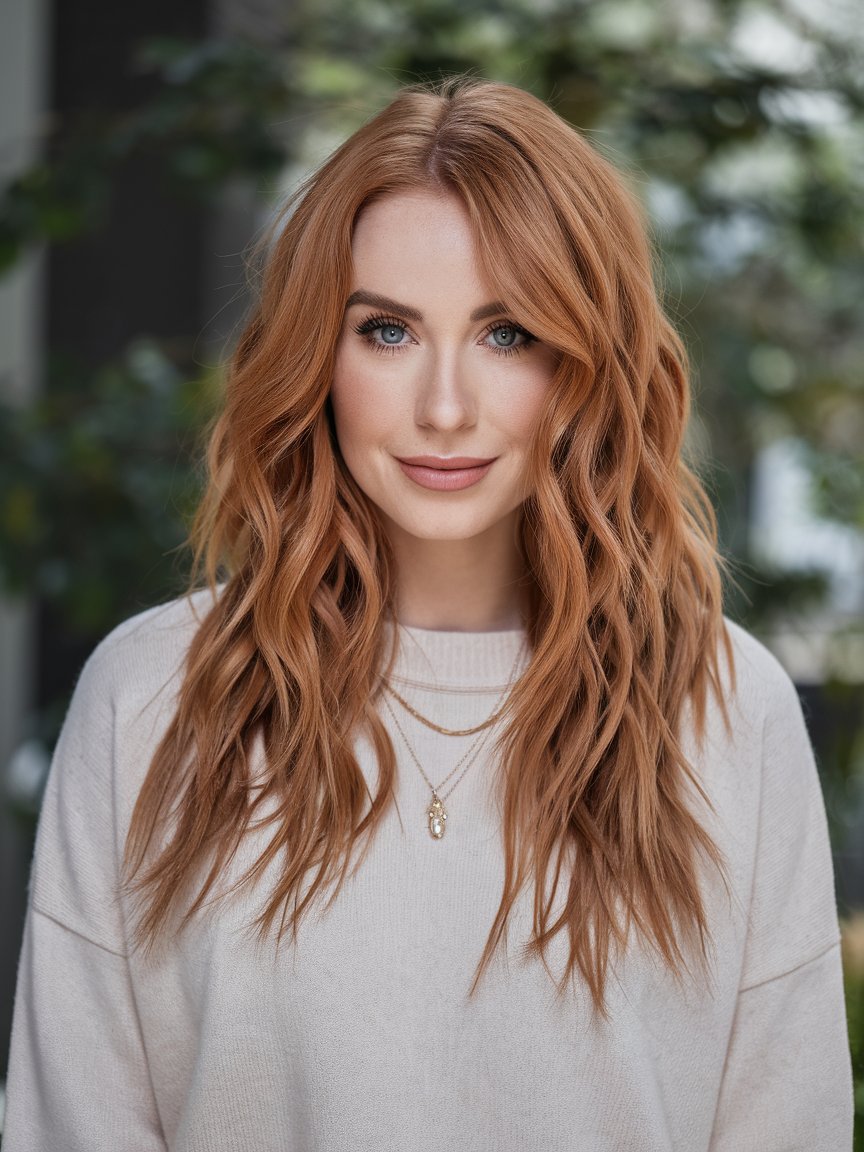 3. Strawberry Blonde Waves