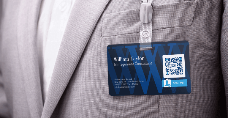 A QR Code on an event ID makes it easy for event attendees to connect and network