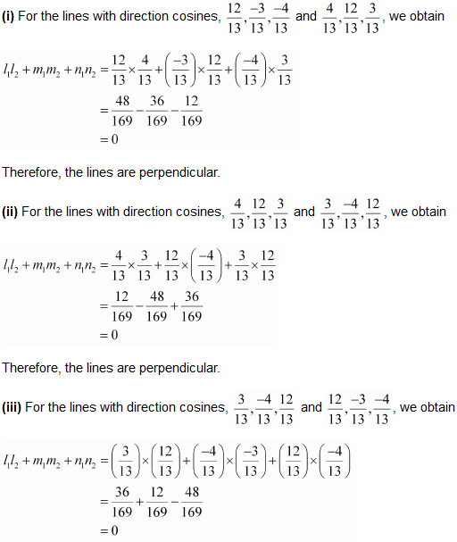 NCERT Solutions class 12 Maths Three Dimensional Geometry 