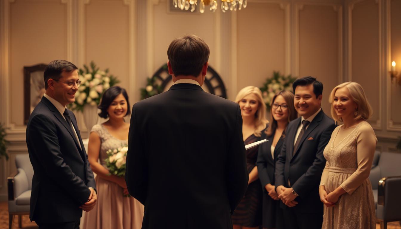 wedding officiant and witnesses