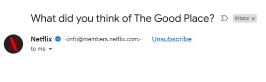 Netflix email subject line personalization example