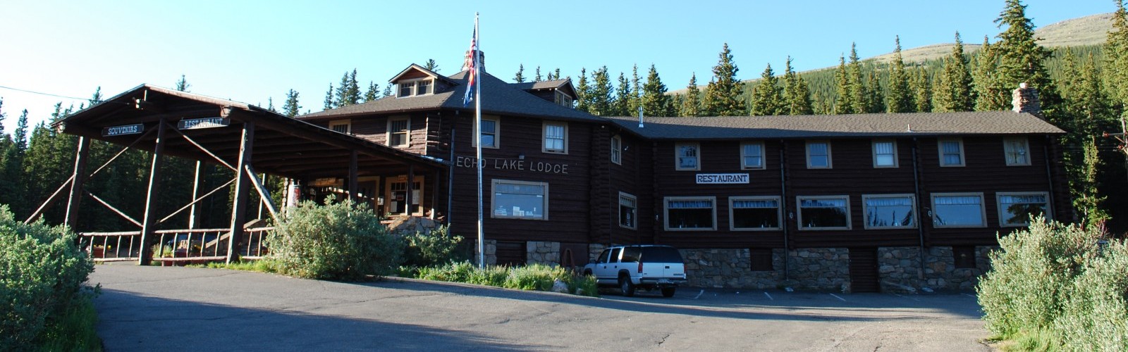 Cycling Mt. Evans, Colorado - Echo Lake Lodge, gift shop, and restaurant