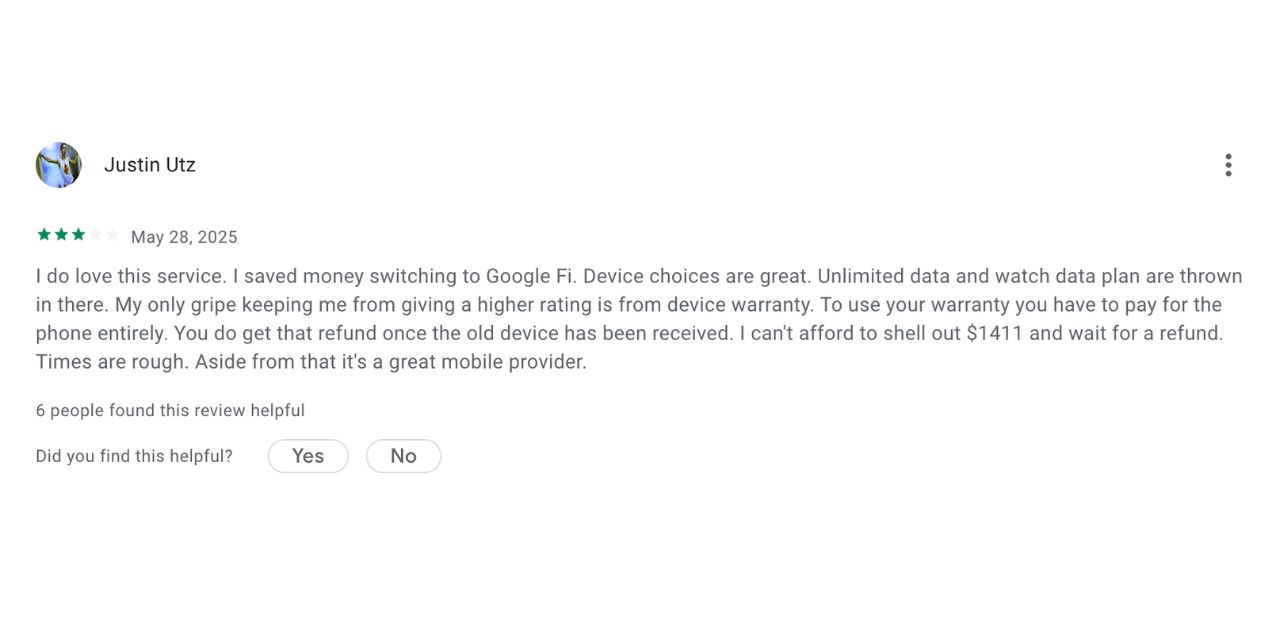 google fi esim customer review