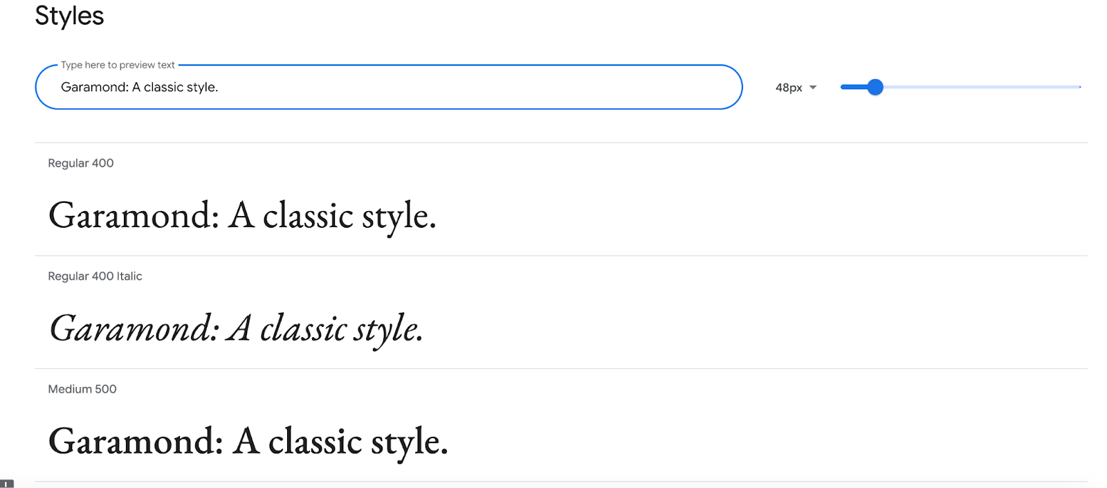 Garamond on Google Fonts.