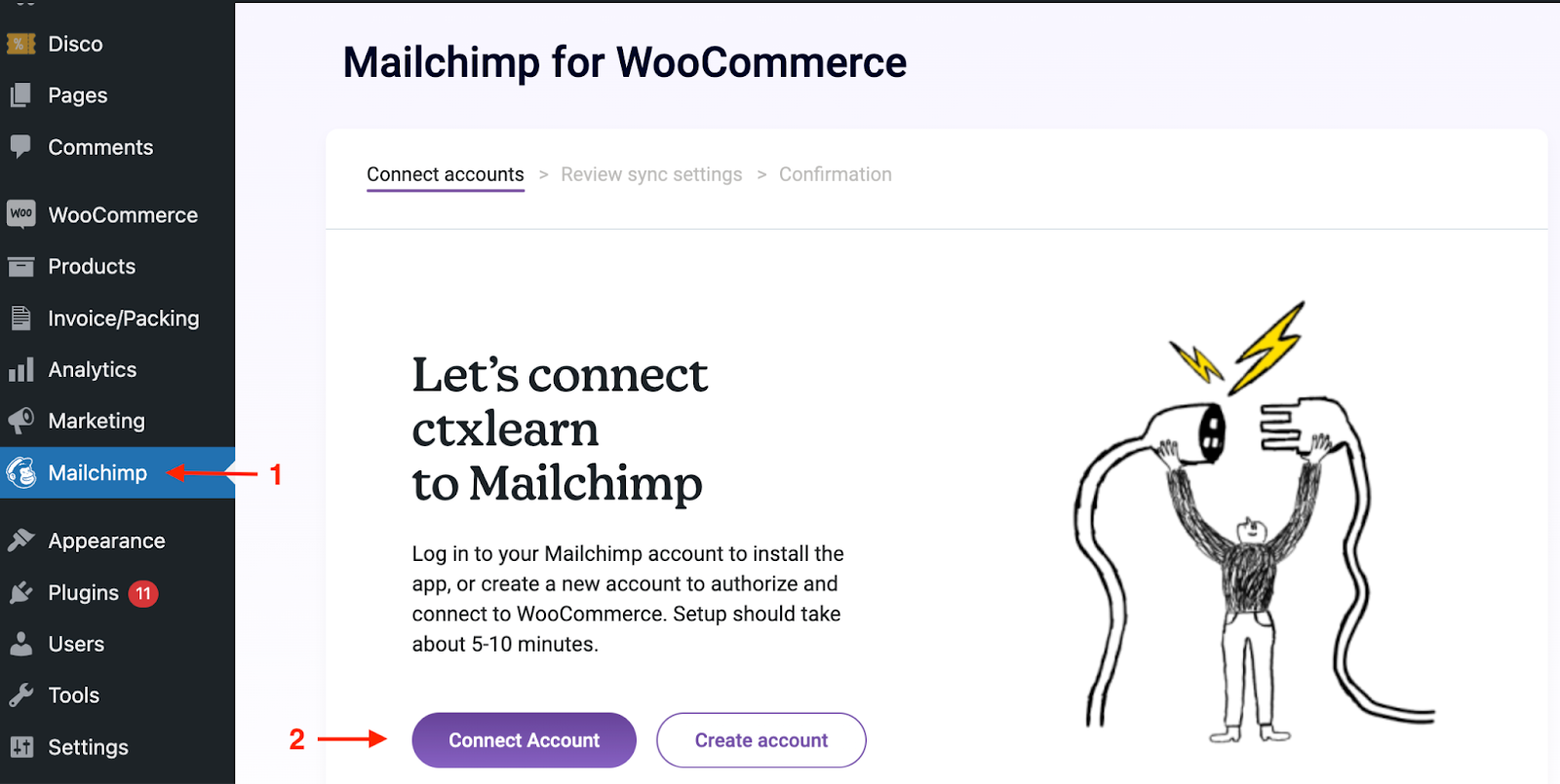 connect woocommerce account with mailchimp